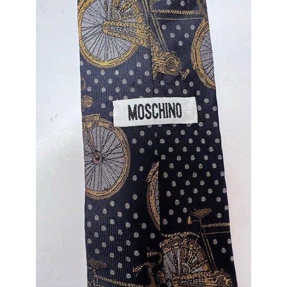 Moschino Silk Bicycle Neck Tie - Picture 8 of 9